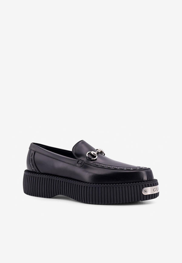 Gucci Creeper Leather Horsebit Loafers Black 797095AAD30_1000