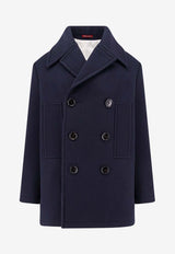 Gucci Double-Breasted Wool Peacoat  Blue 793666ZAPFU_4440