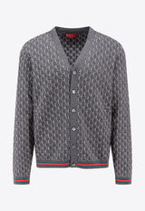 Gucci GG Monogram Wool Cardigan Gray 801702XKEAN_1026