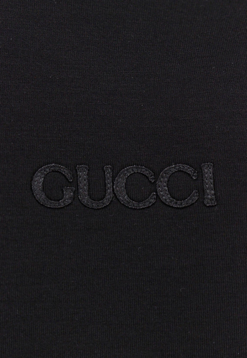 Gucci Logo Embroidered Hooded Sweatshirt Black 803973XJGTW_1086