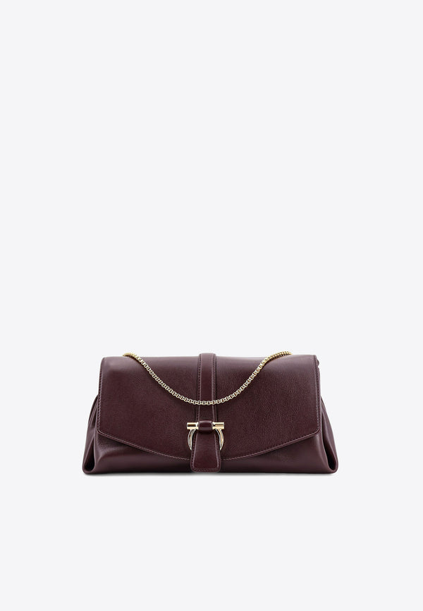 Salvatore Ferragamo Medium Gancini Calf Leather Crossbody Bag Dark Brown 219794777232_OXBLOOD