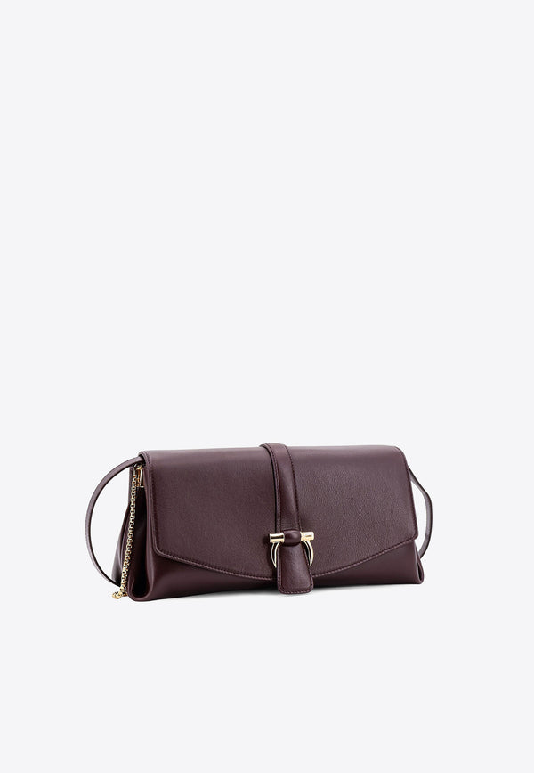 Salvatore Ferragamo Medium Gancini Calf Leather Crossbody Bag Dark Brown 219794777232_OXBLOOD