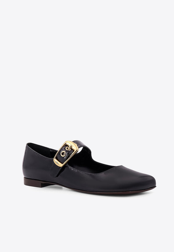 Chloé Polly Leather Ballet Flats Black C24W07BOR_001