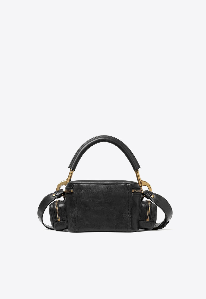 Chloé Small Leather Camera Top Handle Bag Black C24AS534N83_001