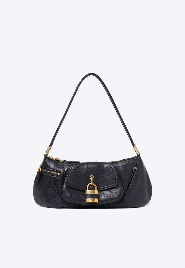 Chloé The 99 Grained Leather Shoulder Bag Black C24AS710N84_001