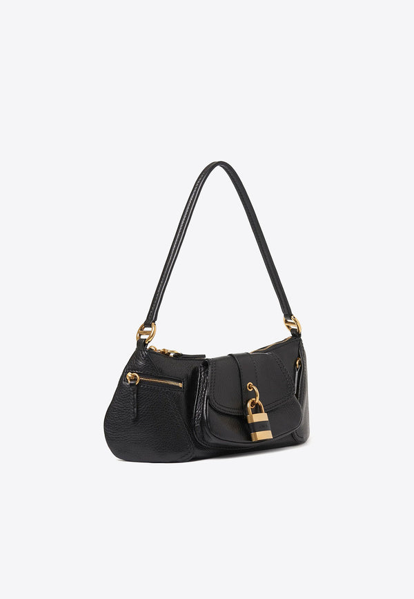 Chloé The 99 Grained Leather Shoulder Bag Black C24AS710N84_001