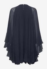 Chloé Flouncy Silk Cape Mini Dress Navy 24WRO55123_48Q