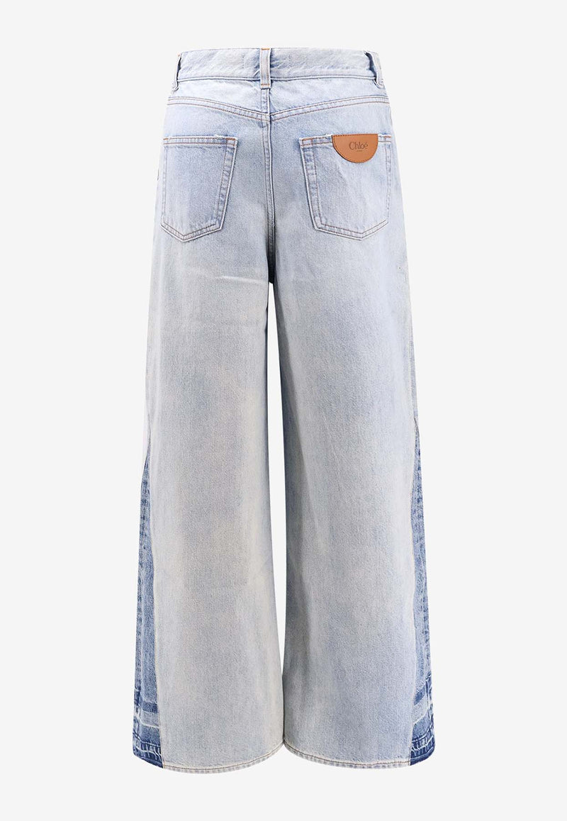 Chloé Logo Patch Flared Jeans  Blue 24WDP02151_49V