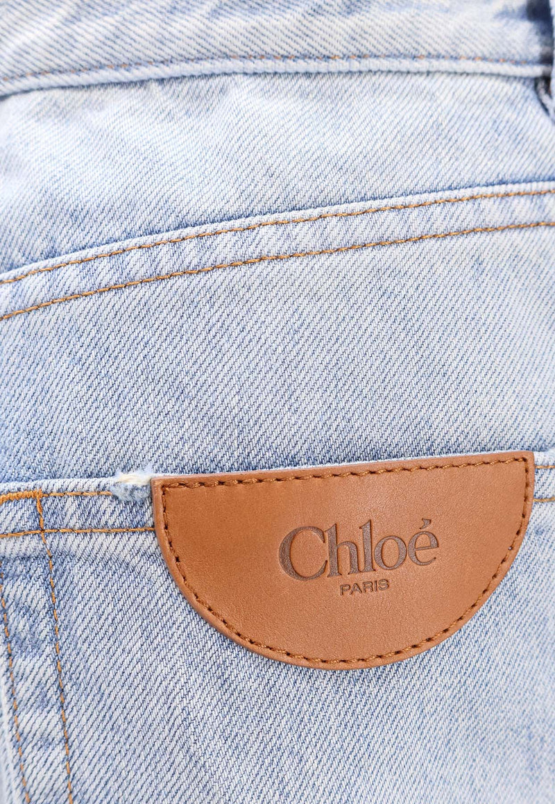 Chloé Logo Patch Flared Jeans  Blue 24WDP02151_49V