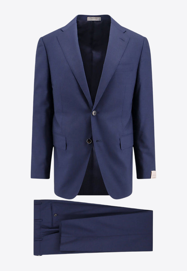 Corneliani Single-Breasted Wool Suit Blue 9378019318414_006