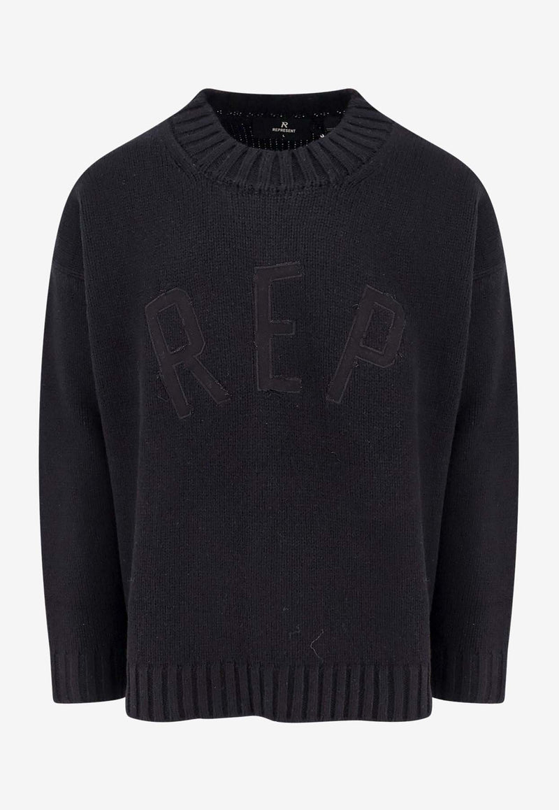 Represent REP Rib Knit Wool Sweater Black MLM3177_001