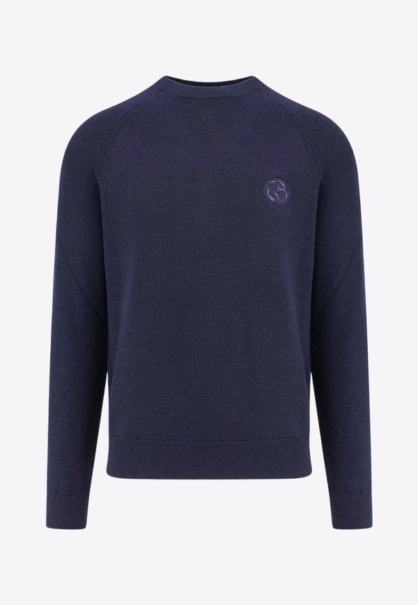 Giorgio Armani Logo Embroidered Sweater Blue GM000278AF12315_UB108