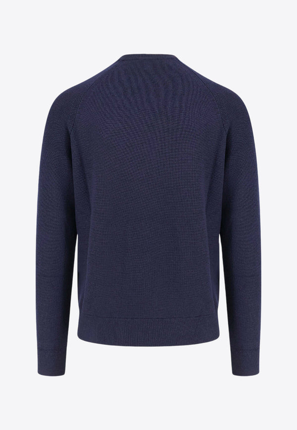 Giorgio Armani Logo Embroidered Sweater Blue GM000278AF12315_UB108