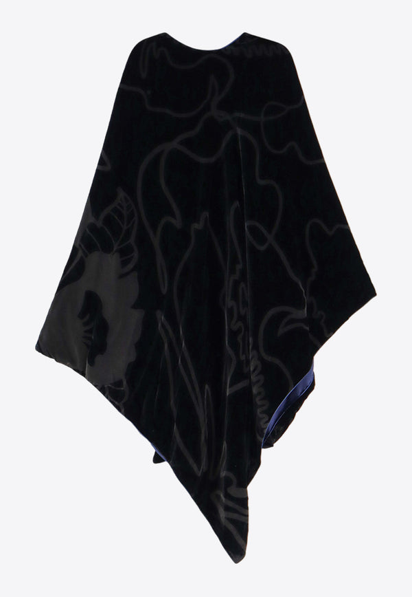 Giorgio Armani Floral Devoré Velvet Cape Black 7956204F132_00020