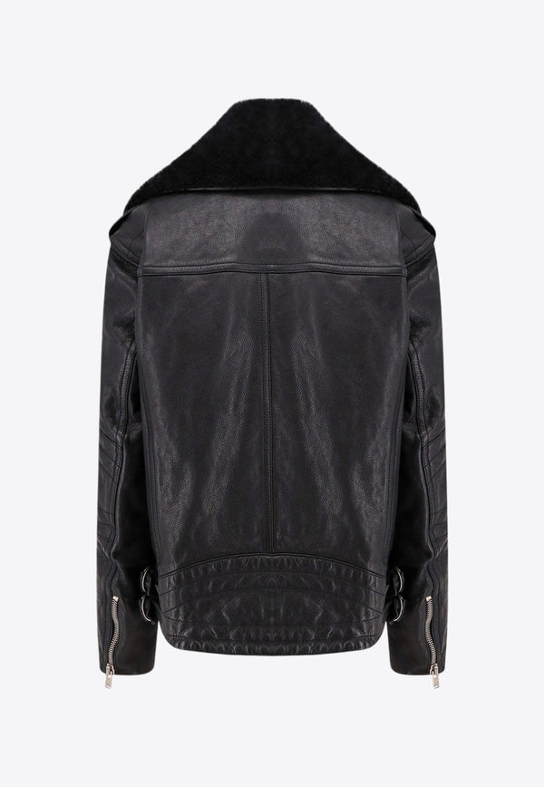 Saint Laurent Zip-Up Leather Biker Jacket Black 809830YCRR2_1000