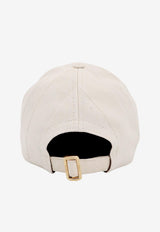 Fendi Logo Embroidered Baseball Cap Cream FXQ380ASQL_F0QB9