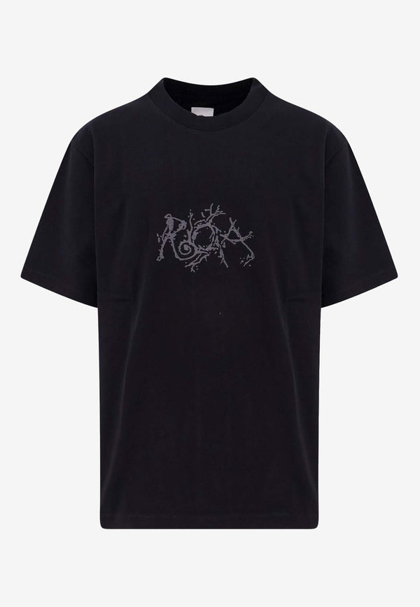 ROA Graphic Print Crewneck T-shirt Black RBMW0253JY21_BLK0001