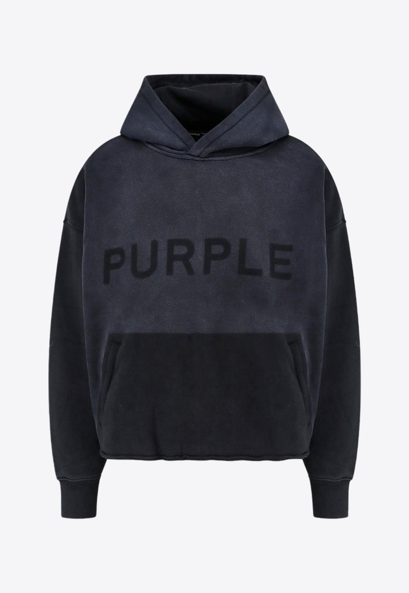 Purple Brand Logo Print Hooded Sweatshirt Black M4104HFBB424_BLACK