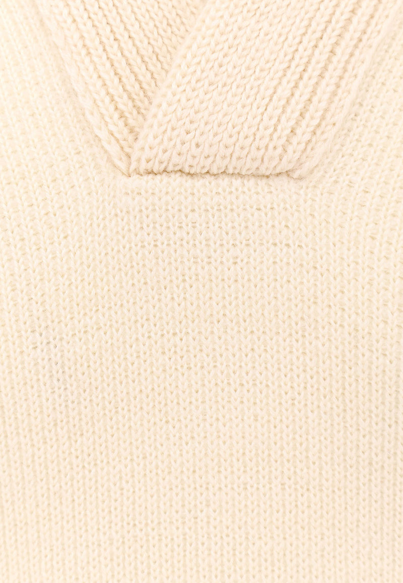 Bottega Veneta V-neck Wool Sweater Beige 804792V4PA0_9317