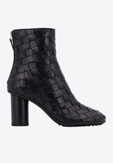 Bottega Veneta 75 Intrecciato Leather Ankle Boots Black 811087V2ED0_1000