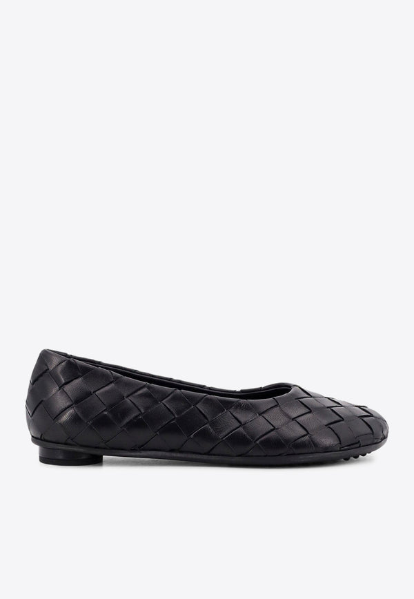 Bottega Veneta Intrecciato Leather Ballet Flats Black 806850V2ED0_1000