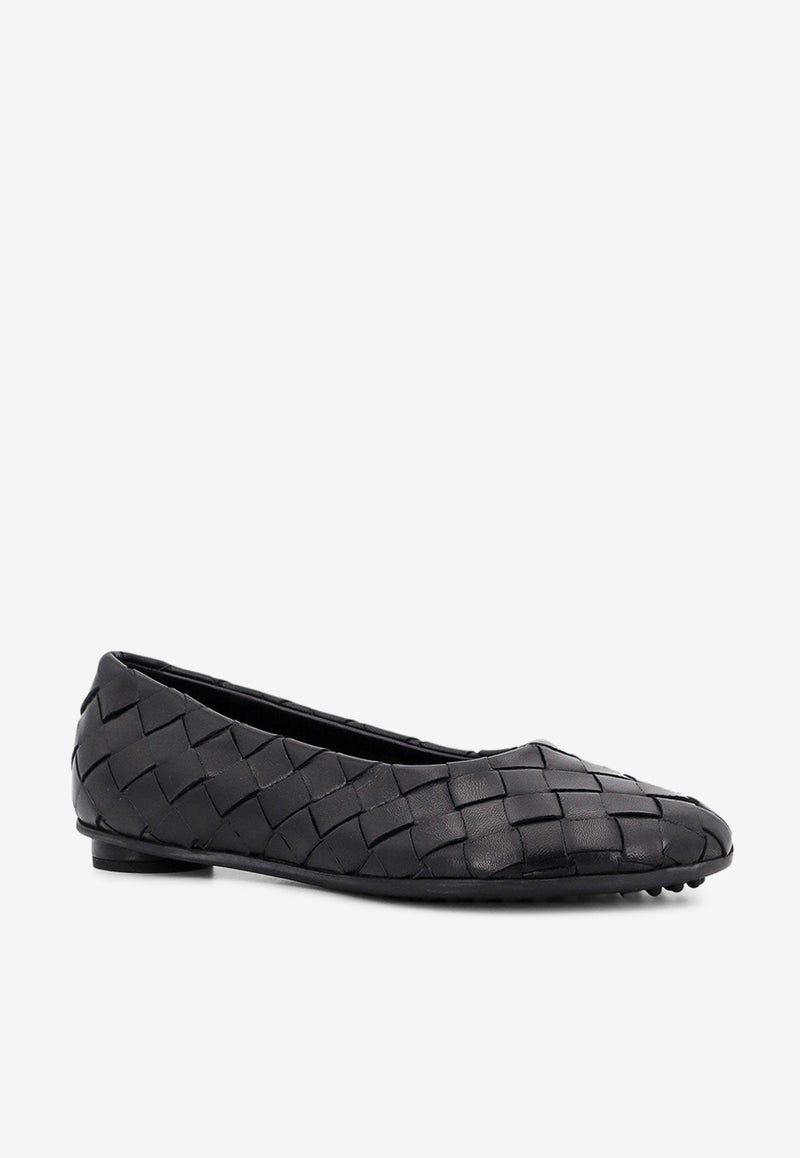 Bottega Veneta Intrecciato Leather Ballet Flats Black 806850V2ED0_1000