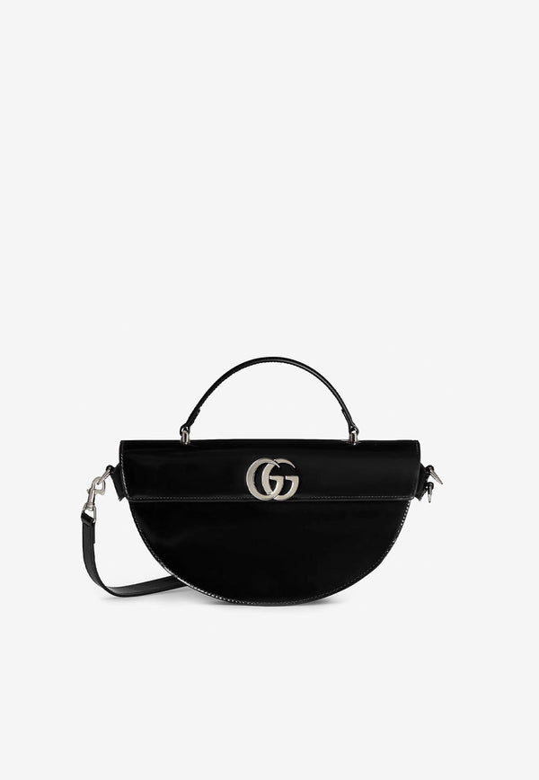 Gucci Small Half-Moon Top Handle Bag Black 805815AADVW_1000