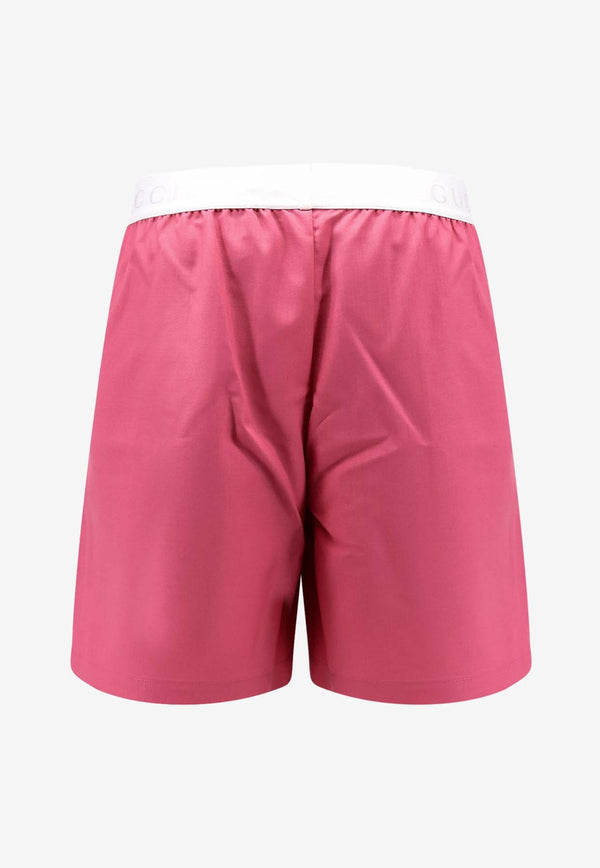 Gucci Logo Waist Wool Shorts Pink 810174XUAK4_5745