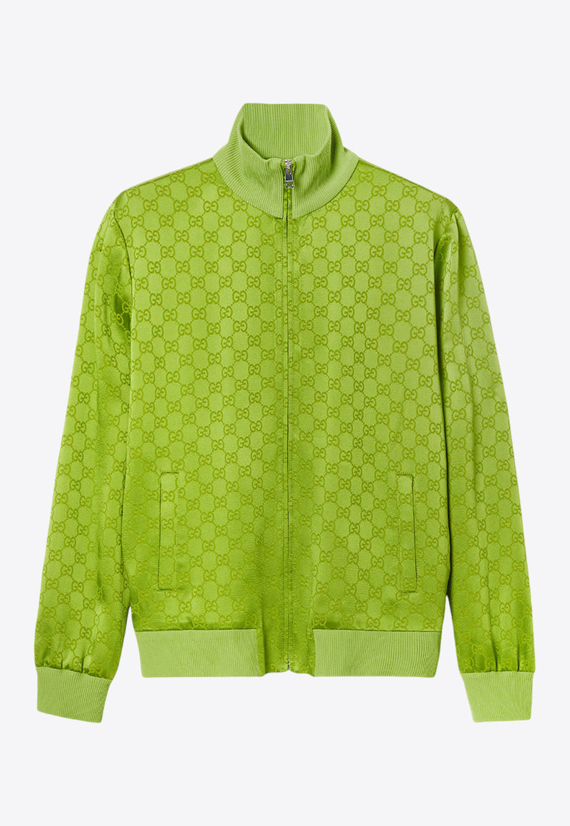 Gucci GG Jacquard Zip-Up Bomber Jacket Green 792383XJGSE_3384