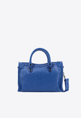 Balenciaga Small Le City Top Handle Bag in Nappa Leather Blue 8114422ABEK_4727