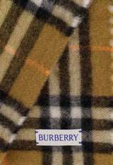 Burberry Checkered Cashmere Fringed Scarf Brown 8097067_C1422