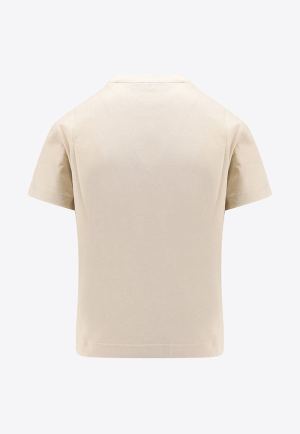 Burberry Logo Embroidered T-shirt Cream 8097947_C1409