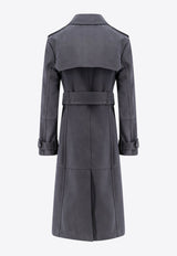 Burberry Belted Trench Coat Gray 8098608_C1501