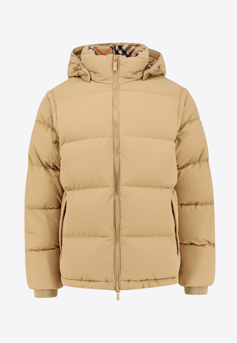 Burberry Puffer Jacket with Detachable Sleeves Beige 8097944_C1544