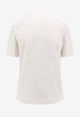 Brunello Cucinelli Monili Embellished T-shirt White M0T81HR200_C6159