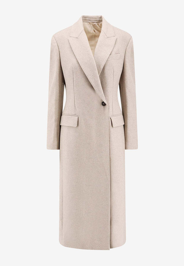 Brunello Cucinelli Double-Breasted Wool Blend Coat Beige MD5919881_C108