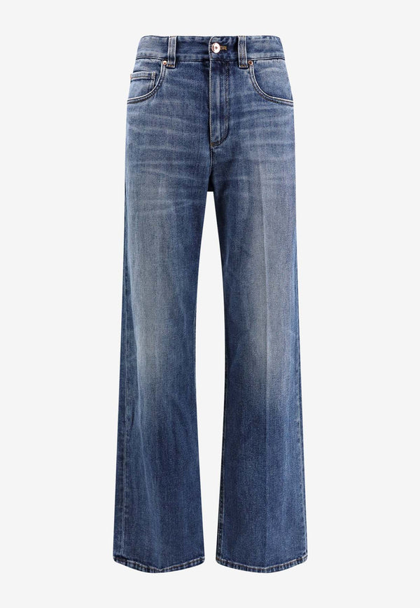 Brunello Cucinelli Basic Wide-Leg Jeans Blue MP114P5941_C8986