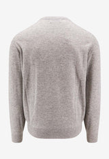 Brunello Cucinelli Cashmere Knit Crewneck Sweater Gray M2Q00100_CK773