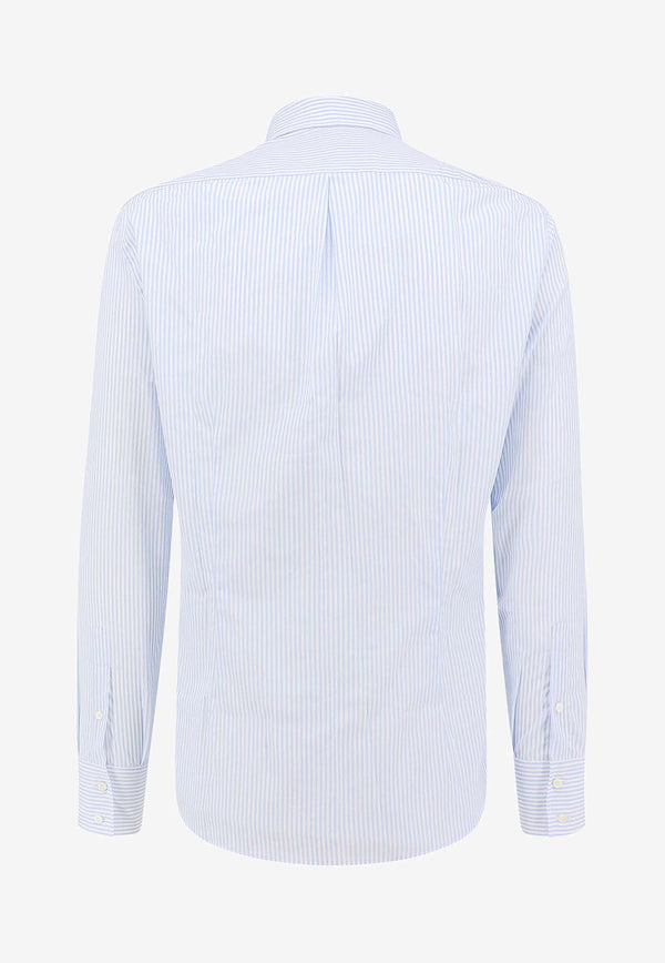 Brunello Cucinelli Striped Long-Sleeved Shirt Light Blue MF6981716_C011