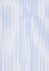 Brunello Cucinelli Striped Long-Sleeved Shirt Light Blue MF6981716_C011