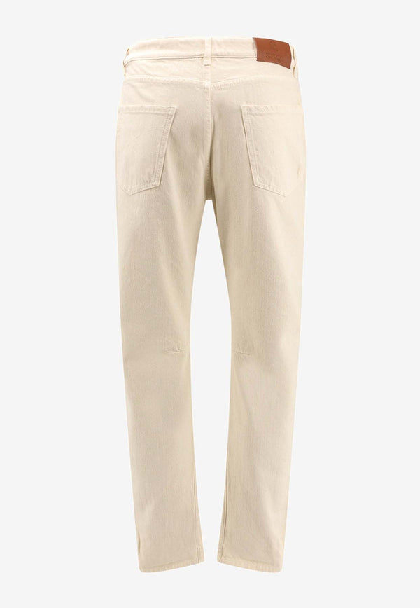 Brunello Cucinelli Distressed Low-Rise Jeans White M262PX2340_C6094