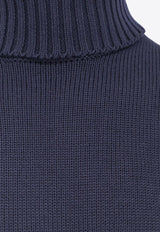 Zanone High-Neck Rib Knit Wool Sweater Blue 810105ZR229_Z1375