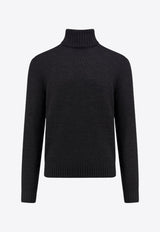 Zanone High-Neck Rib Knit Wool Sweater Black 810105ZR229_Z0015