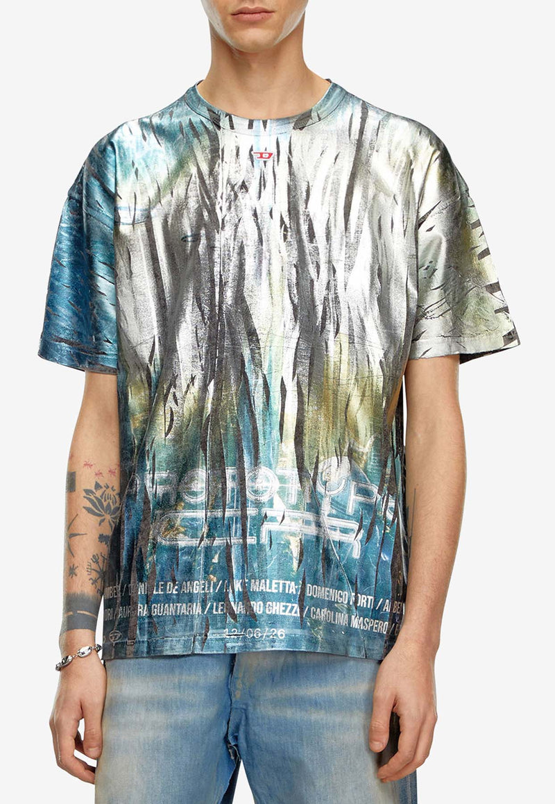 Diesel Metallized Print T-shirt Multicolor A141080DRAV_9XXA