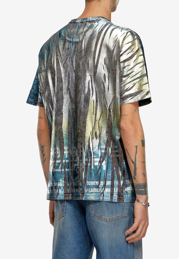 Diesel Metallized Print T-shirt Multicolor A141080DRAV_9XXA