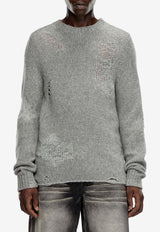 Diesel K-Norman Distressed Wool-Blend Sweater Gray A151890SJAT_96X