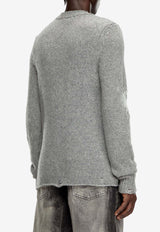 Diesel K-Norman Distressed Wool-Blend Sweater Gray A151890SJAT_96X