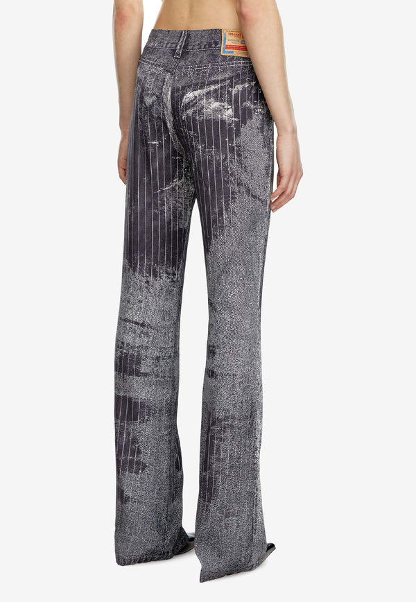 Diesel P-Retty Pinstripe Bootcut Satin Pants Black A139830LIBA_9XXA