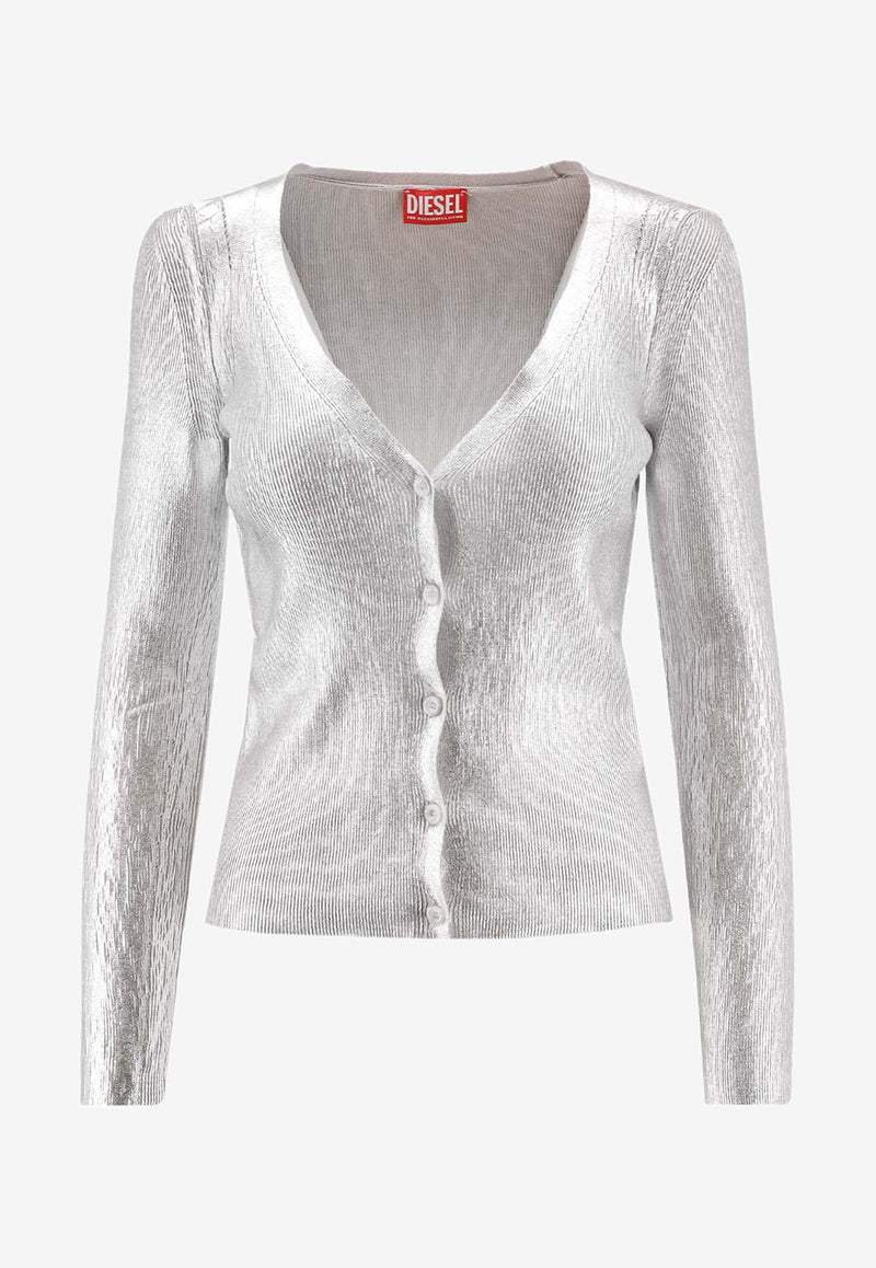 Diesel M-Isotta Laminated-Effect Cardigan Silver A155660HNAT_9CJ