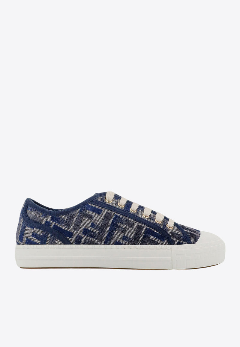 Fendi Domino FF Jacquard Denim Sneakers Blue 8E8325AKXO_F1PYQ